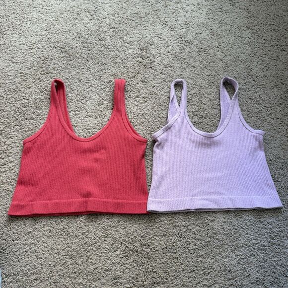Bundle Of 6 Urban Outfitters Out From Under Ribbed Crop Tank Tops Basic Medium - Picture 7 of 8